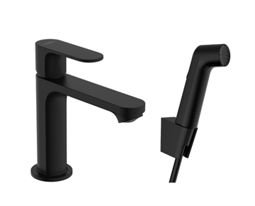 Hansgrohe Rebris S 110 1-grebs håndvaskarmatur CoolStart uden bundventil, mat sort